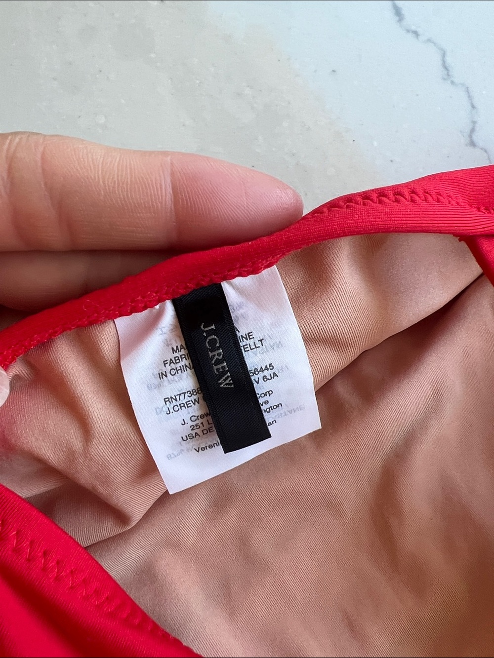 J. Crew Red One-Piece Ruched Swimsuit - Picture 2 of 6